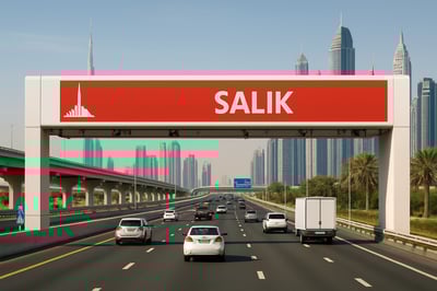 Dubai toll road with Salik gate