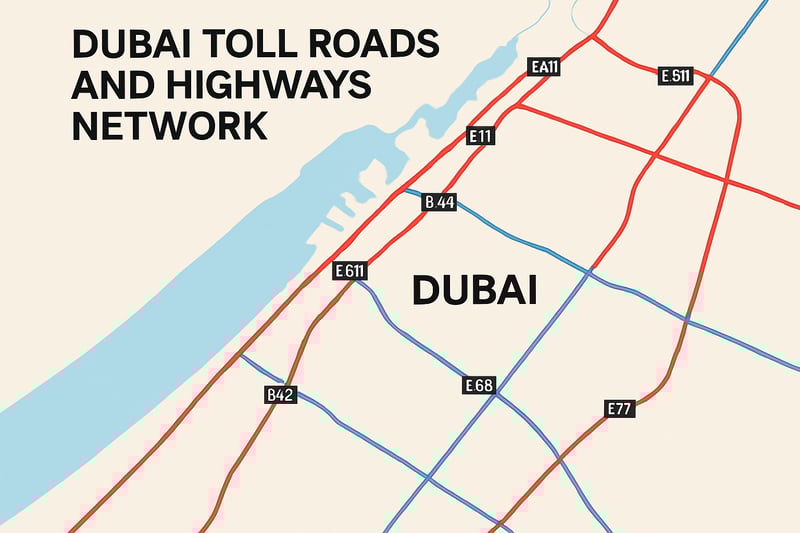 Dubai toll roads and highways network
