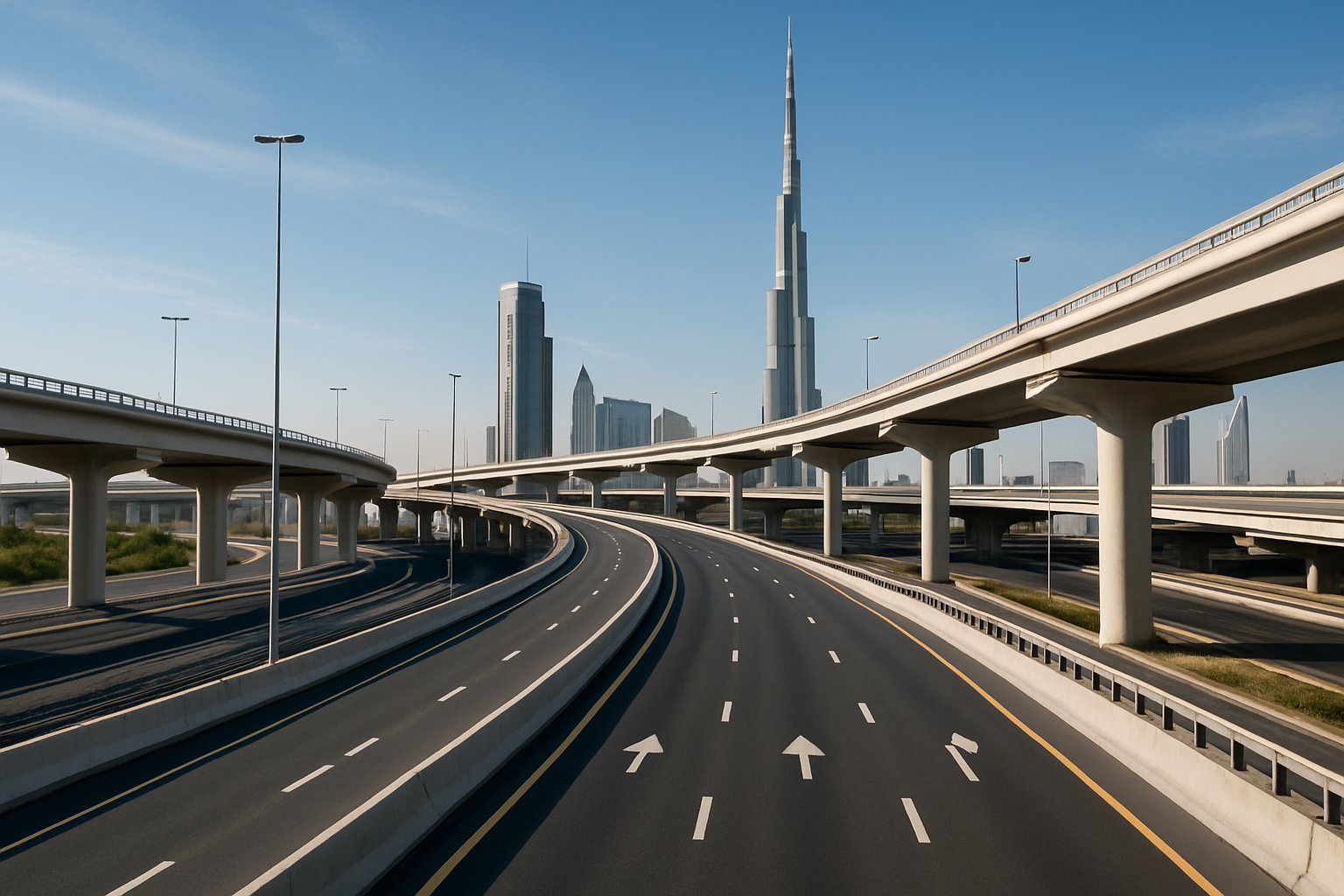 Modern and well-maintained Dubai highways